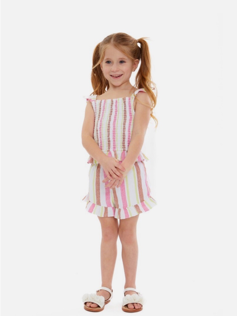 Wonder Nation Toddler Girls Size 4 2-Piece Summer Outfit Linen Blend